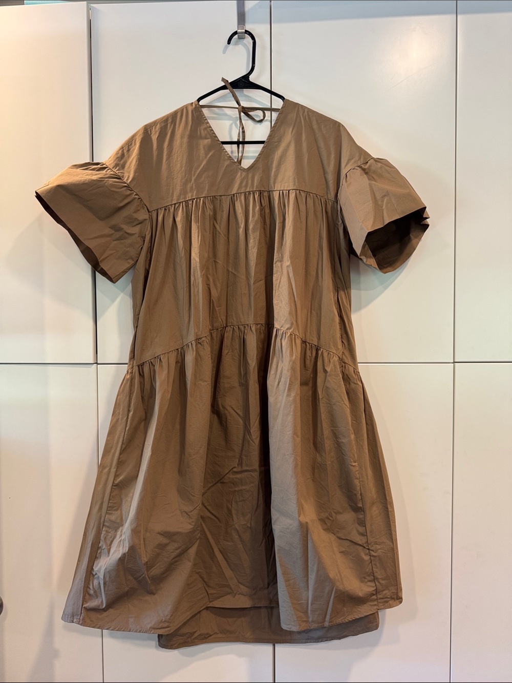 INTENTIONALLY BLANK Brown Tiered Midi Dress